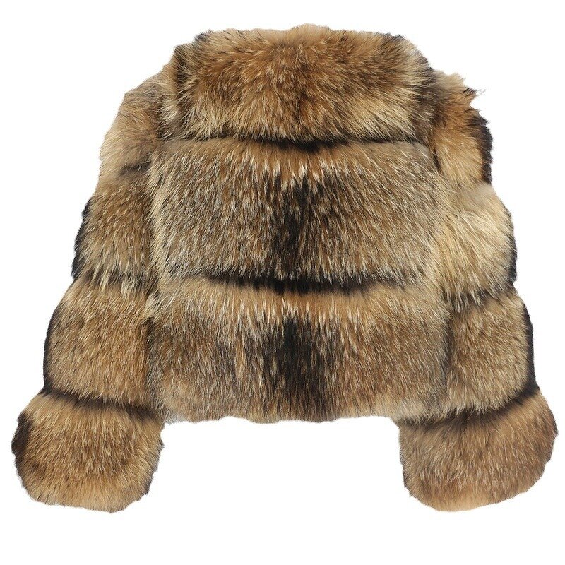 Fur Coat Factory - Faux Rabbit Fur Coat Plus Size Trench Outerwear