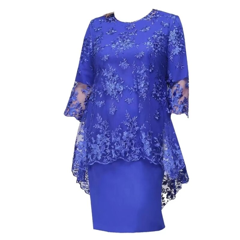 Plus Size Dress Supplier - S-8xl Lace Evening Cocktail Modest Mother Bride