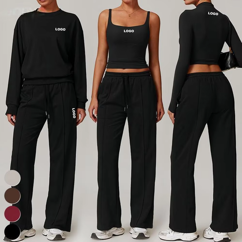 Yoga Suit Set Factory - OEM New Women's Sports Fitness 4pcs Vest Pants