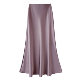 Women's Skirt Set Factory - Satin Long Smooth High Waist Two Piece Pencil