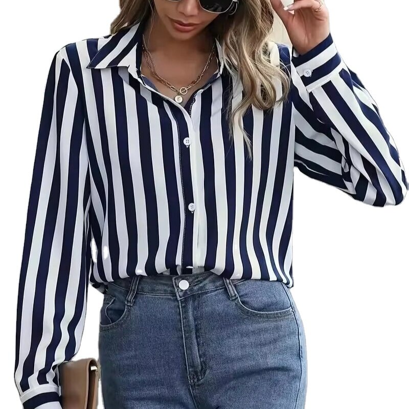 Striped Shirt Supplier - 2025 European American Women's Spring Summer New