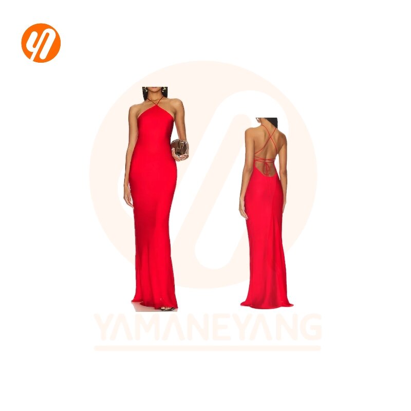 Sundress Supplier - Spring Summer Elegant Bodycon Backless Slit Bow