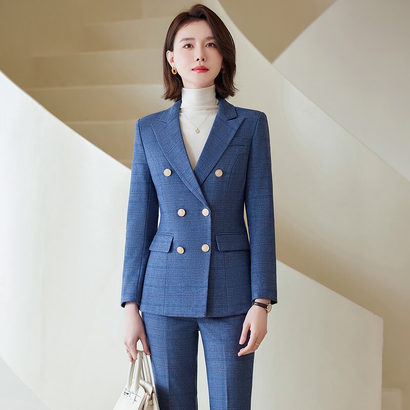 Pantsuit Supplier - Plaid Fashion Two-piece Formal Workplace Office