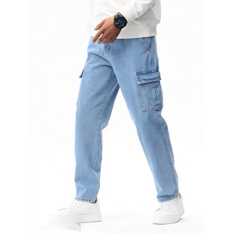 Denim Jeans Factory - Men Cargo Oversize Button Waist Outdoor Slim