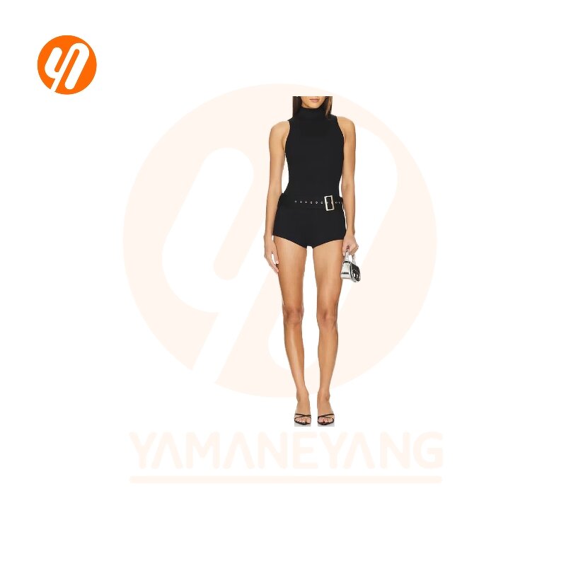 Romper Factory - Summer Sexy Halter Solid Pattern Sport Casual