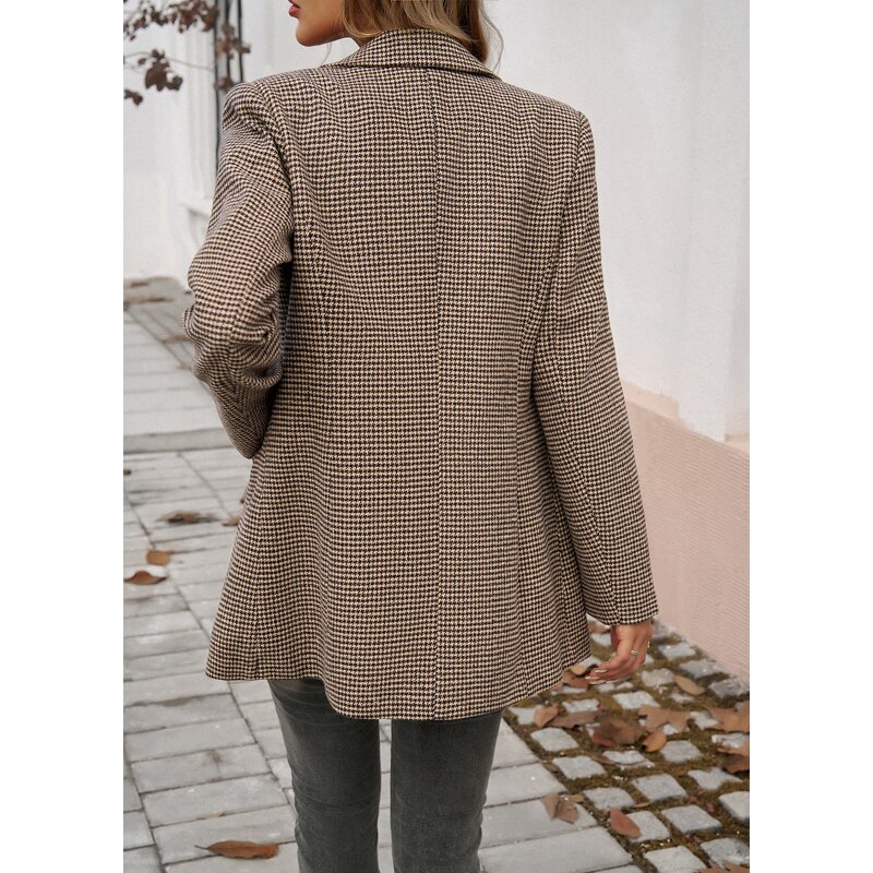 Blazer Factory - Plaid Two Button Slim Fit Casual Basic Jacket