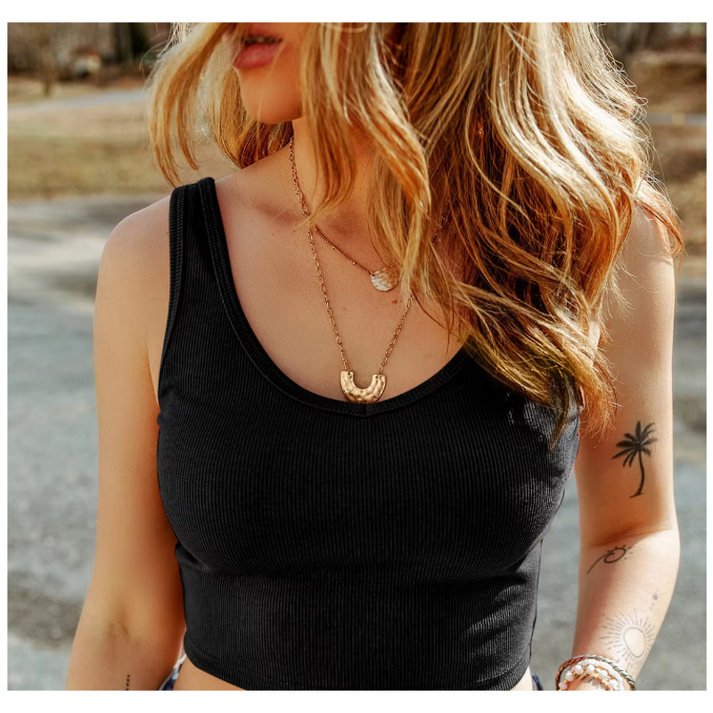 Tank Top Factory - Wholesale Basic Knitted Rib Crop OEM Custom Logo