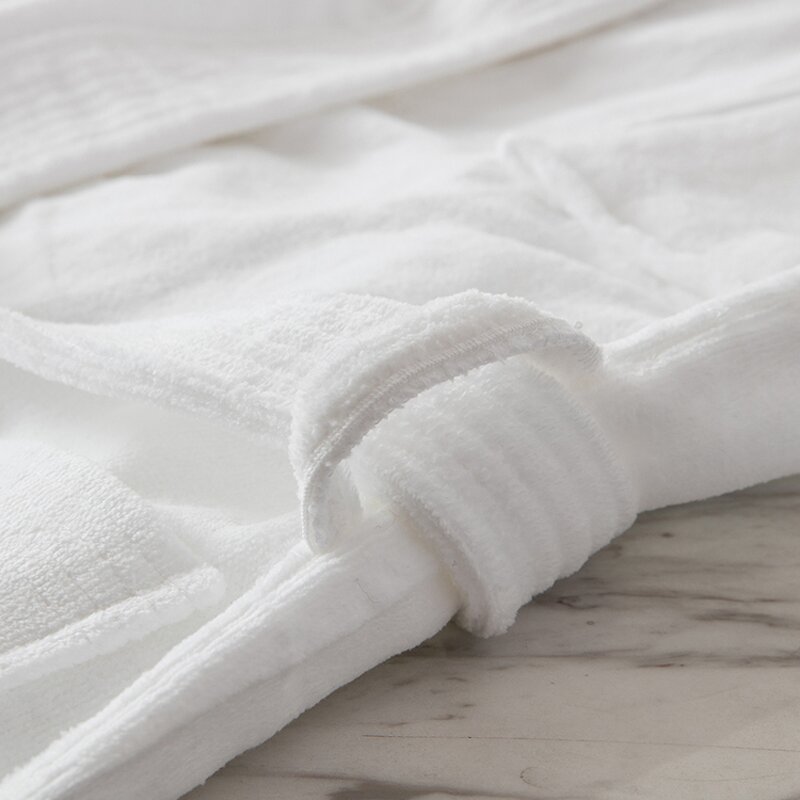 Bath Robe Factory - Custom Logo 100% Cotton Shawl Collar Hotel Velour