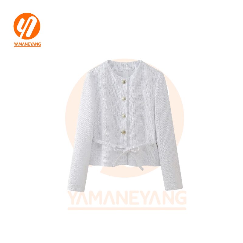 Textured Jacket Supplier - Summer Fashion Retro Round Neck Casual
