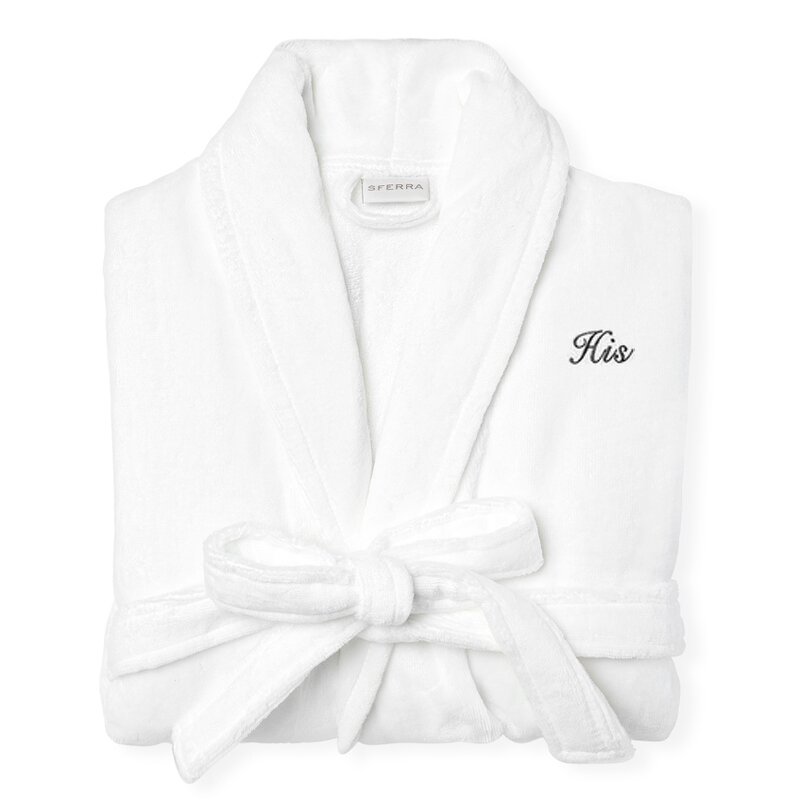 Bath Robe Factory - Custom Logo 100% Cotton Shawl Collar Hotel Velour