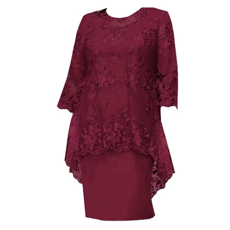 Plus Size Dress Supplier - S-8xl Lace Evening Cocktail Modest Mother Bride