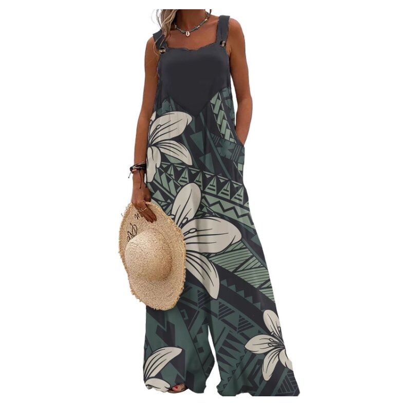 Romper Supplier - Custom Pattern Polynesian Hawaii Wide Leg