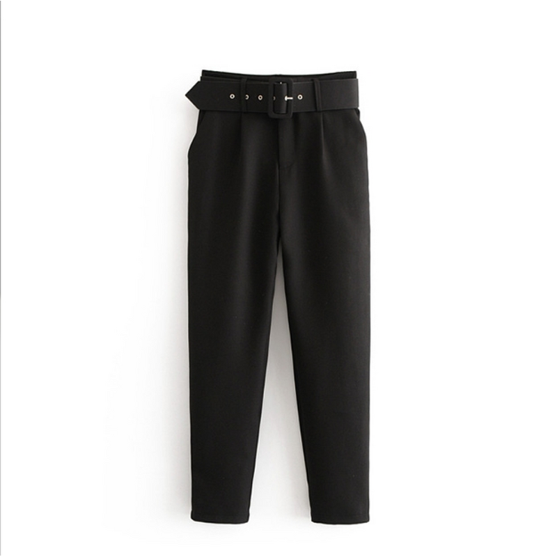 Women's Pants Factory - New Arrival Solid Color Slim Waist With Belt