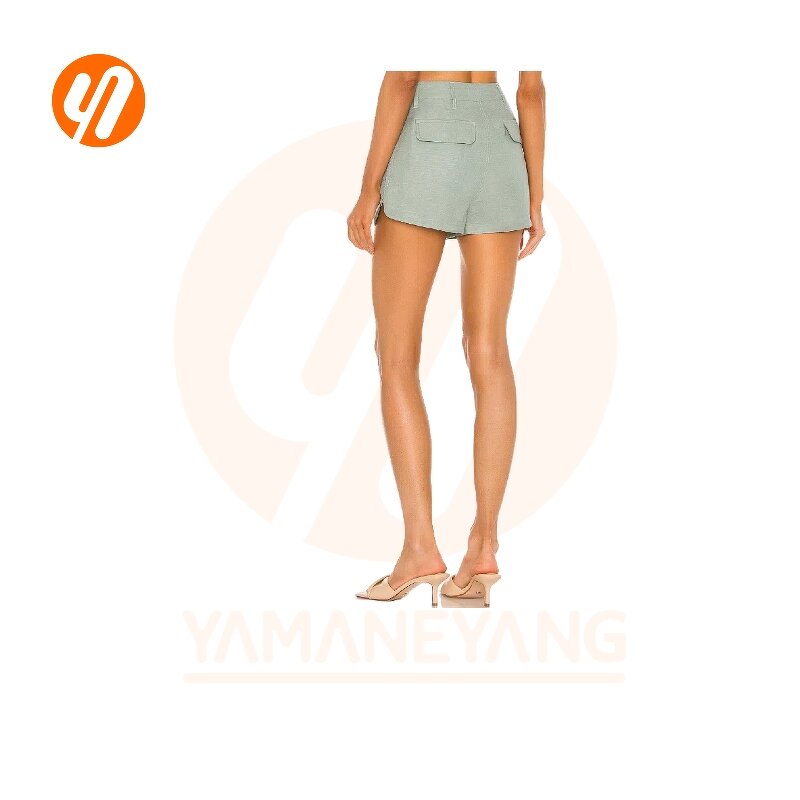 Shorts Factory - Hot High Street Thick Pants Green Pocket Button