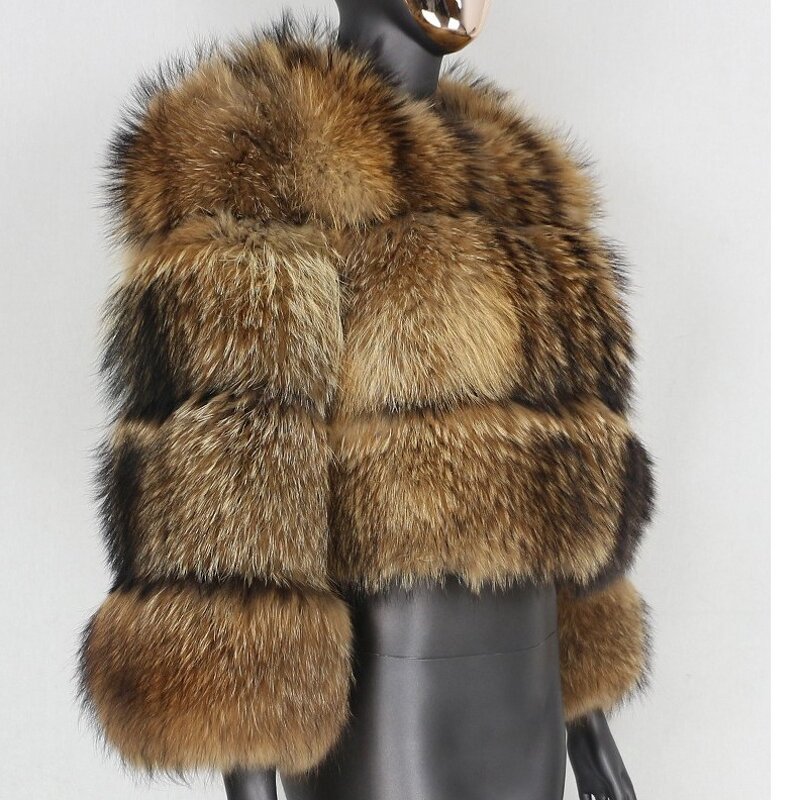 Fur Coat Factory - Faux Rabbit Fur Coat Plus Size Trench Outerwear