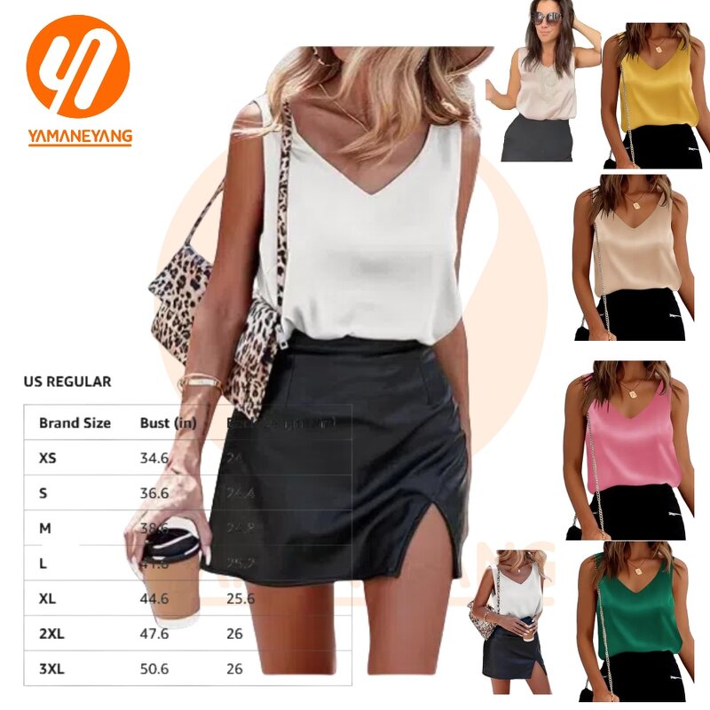 Tank Top Factory - Women's Blouse Aesthetic Brandy Melville Silk Casual