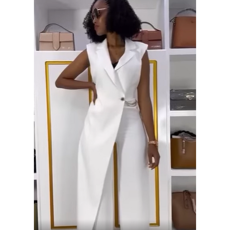 Jumpsuit Supplier - Waisted Chain Loose Overalls Elegant Women