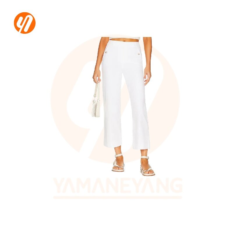 Women's Jeans Factory - OEM High Rise White Denim Baggy Wide Leg