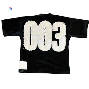 T Shirt Supplier - 100% Cotton Distressed Embroider Casual Streetwear