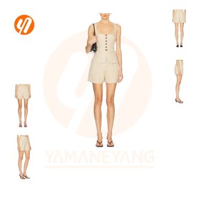 Women's Set Supplier - Custom Wholesale New Arrivals V Neck Vest Shorts