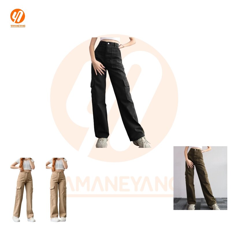 Cargo Pants Supplier - Wholesale Ladies Casual High Waisted Pocket