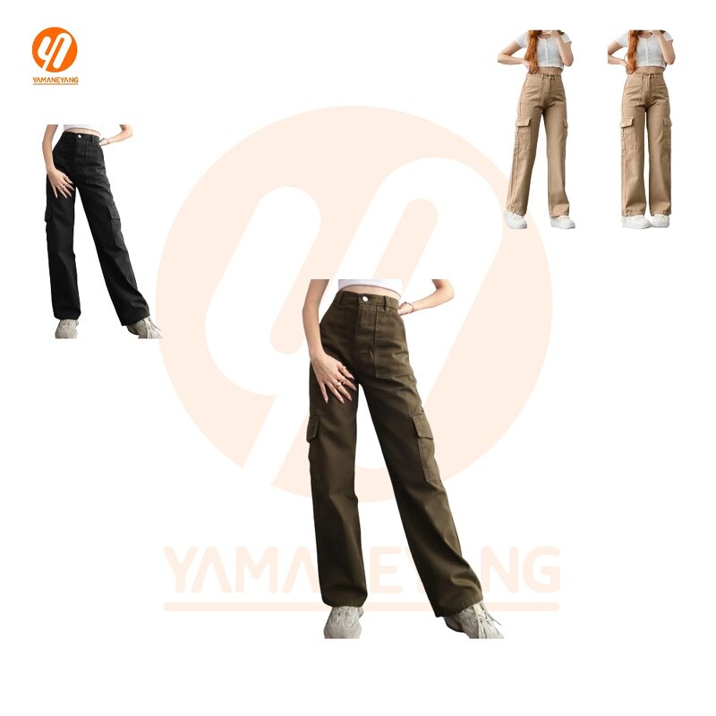 Cargo Pants Supplier - Wholesale Ladies Casual High Waisted Pocket