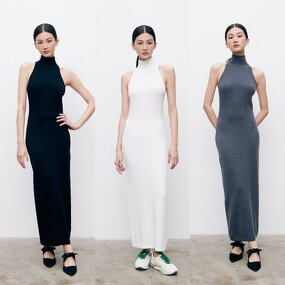 Sweatshirt Dress Supplier - Turtleneck Long Sleeve Casual Maxi Party Light