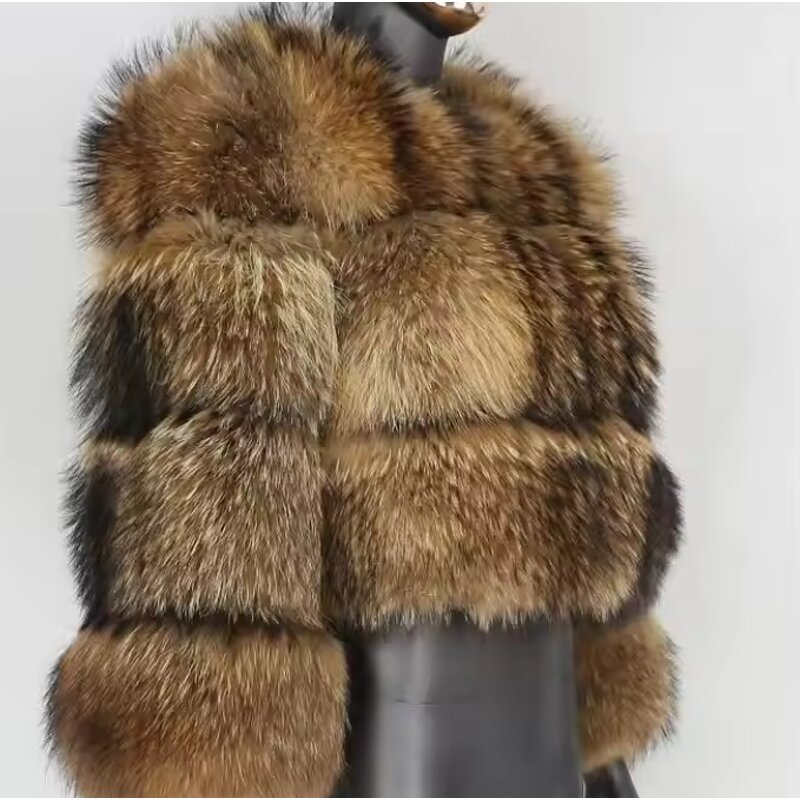 Fur Coat Factory - Faux Rabbit Fur Coat Plus Size Trench Outerwear