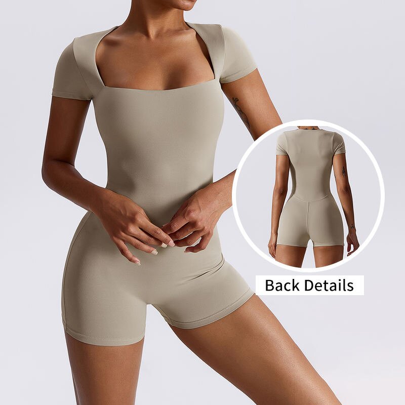 Yoga Romper Supplier - Customized Tummy Control Square Neck Dancing