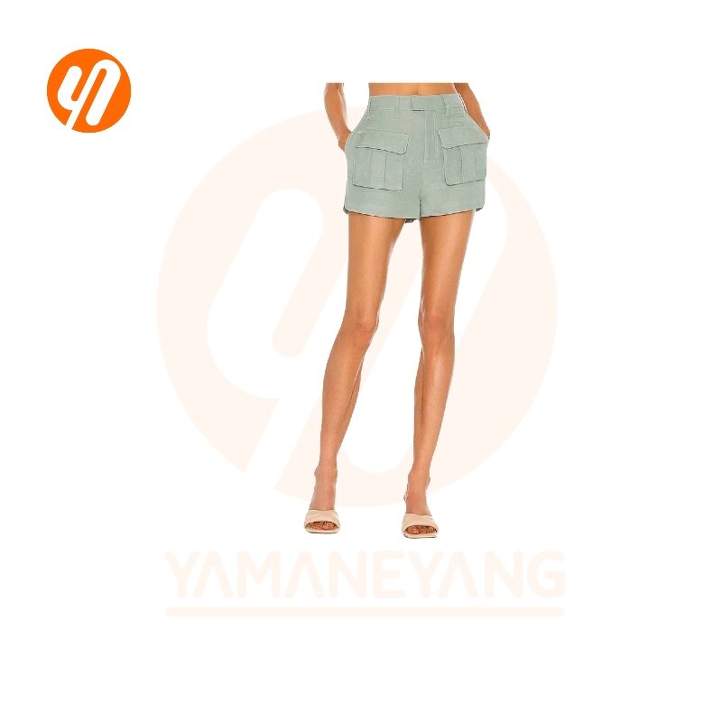 Shorts Factory - Hot High Street Thick Pants Green Pocket Button