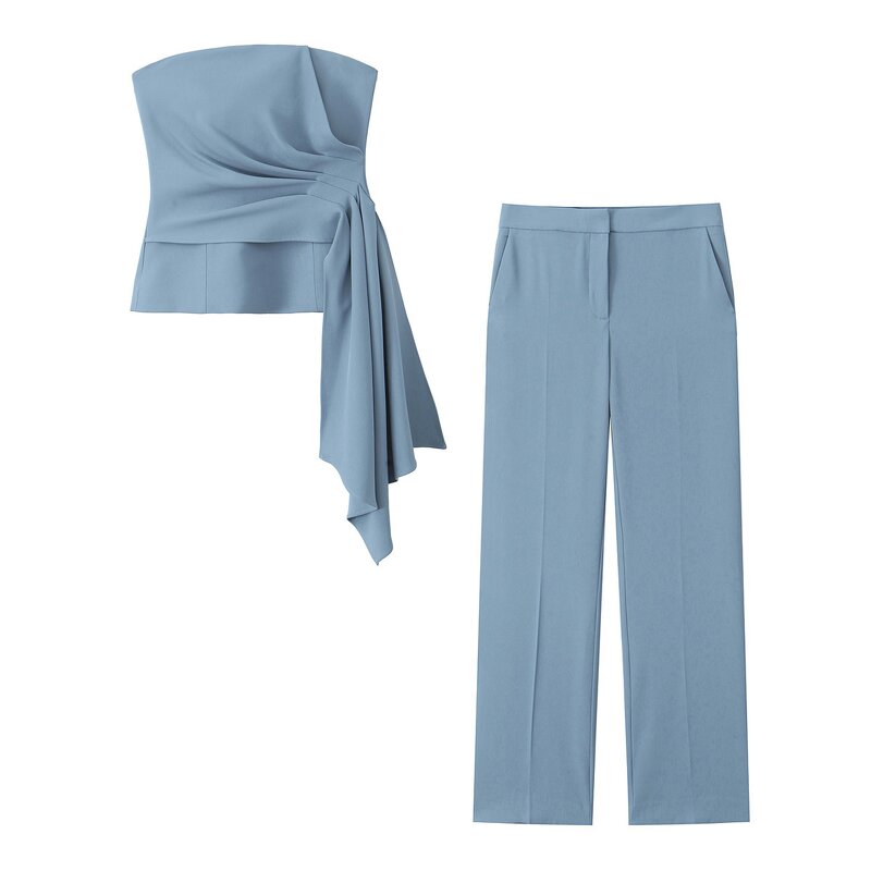 Women's Pants Supplier - 2025 Spring New Chic Megaphone Vintage High Waist