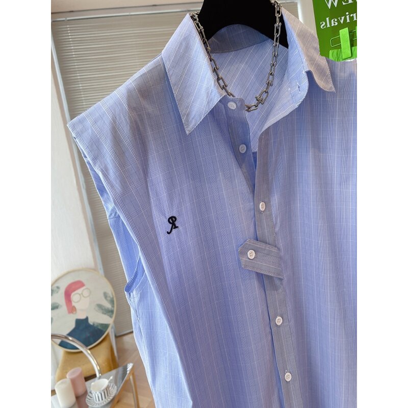 Women's Shirt Factory - Summer New Fashionable Striped Sleeveless