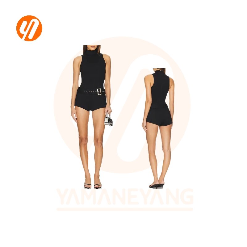 Romper Factory - Summer Sexy Halter Solid Pattern Sport Casual