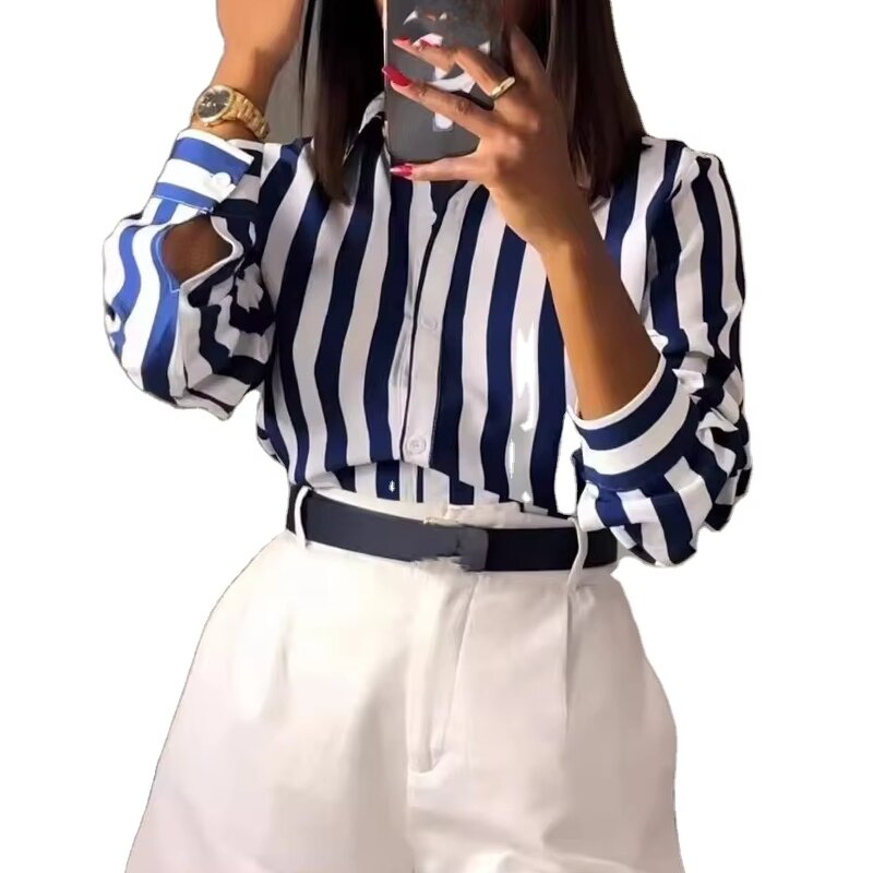Striped Shirt Supplier - 2025 European American Women's Spring Summer New