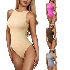 Bodysuit Supplier - Sleeveless Pit Striped Swimwear Triangle One Piece