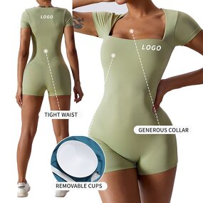 Yoga Romper Supplier - Customized Tummy Control Square Neck Dancing
