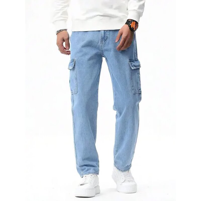 Denim Jeans Factory - Men Cargo Oversize Button Waist Outdoor Slim