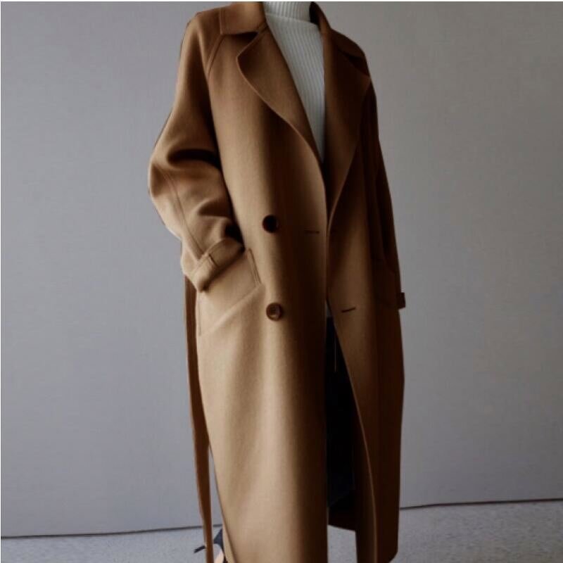 Trench Coat Factory - Solid Color Korean Loose Classic Women Coat