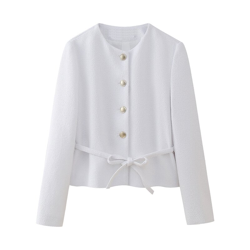 Textured Jacket Supplier - Summer Fashion Retro Round Neck Casual