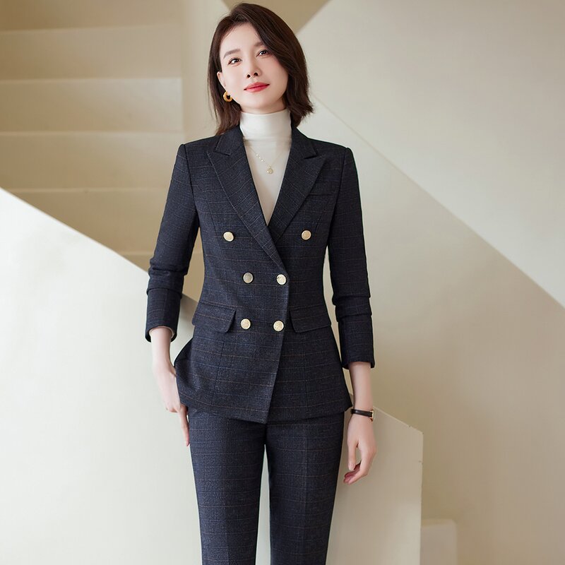Pantsuit Supplier - Plaid Fashion Two-piece Formal Workplace Office