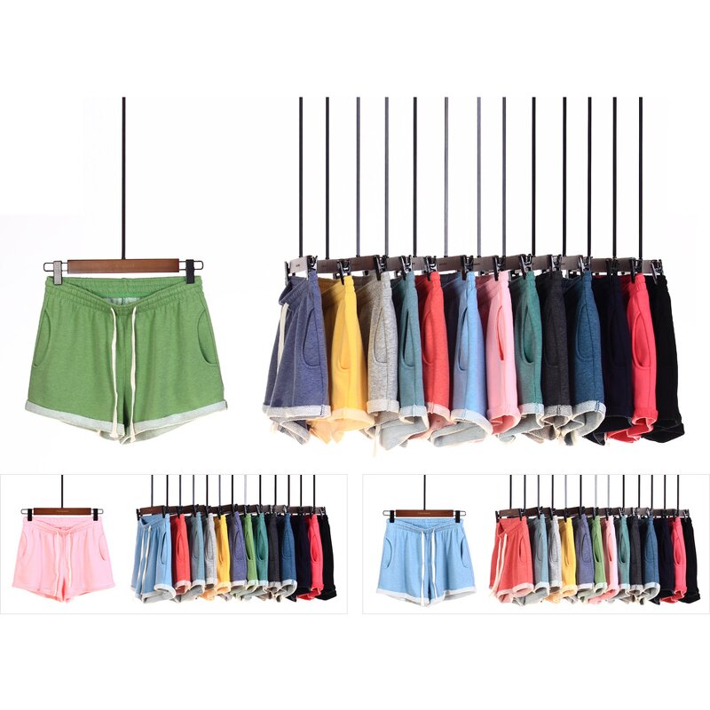 Women's Shorts Factory - Custom Logo Terry Cotton Low-waisted Hot Pants