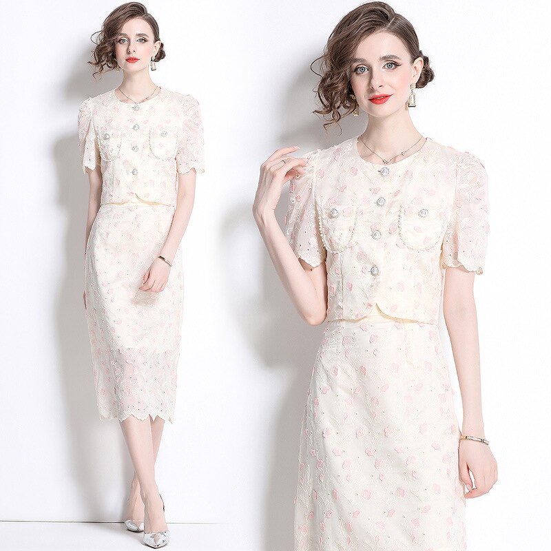 Print Dress Factory - Fashion Round Neck Long White Cotton Autumn Long