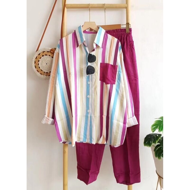 Striped Shirts Factory - Summer New Fashion Loose Slimming Comfortable