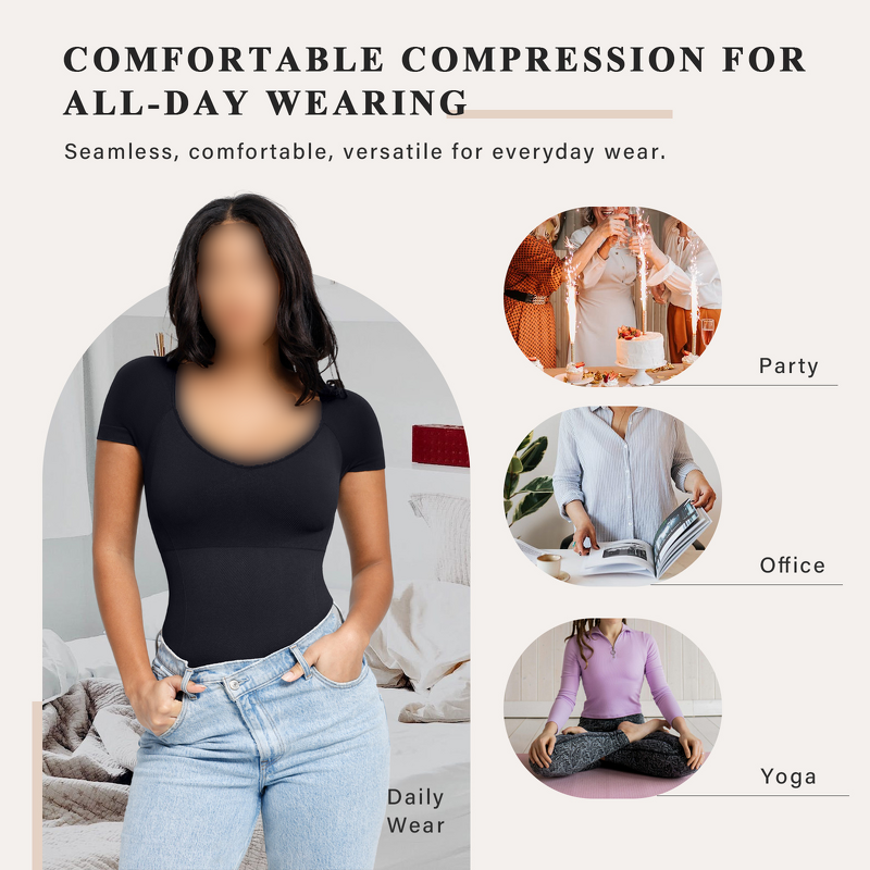 Yoga Bodysuit Supplier - Square Collar Compression Solid Color
