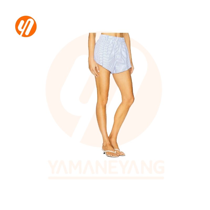 Boxer Shorts Factory - Casual Retro Loungewear Mid Waist Stripes Print
