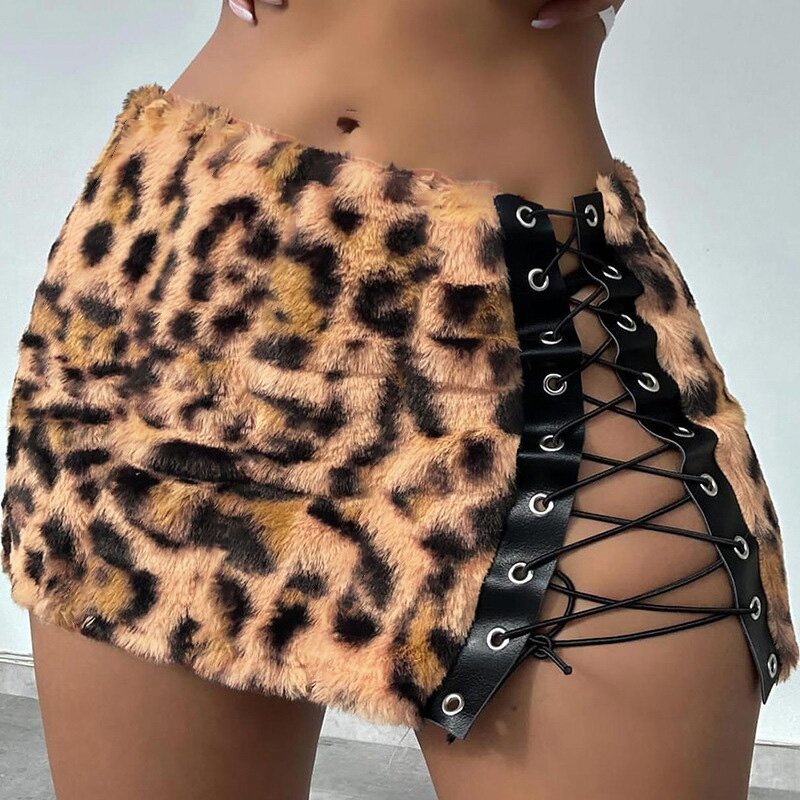 Leopard Skirt Supplier - Mid Waist Bandage Womens Skirt