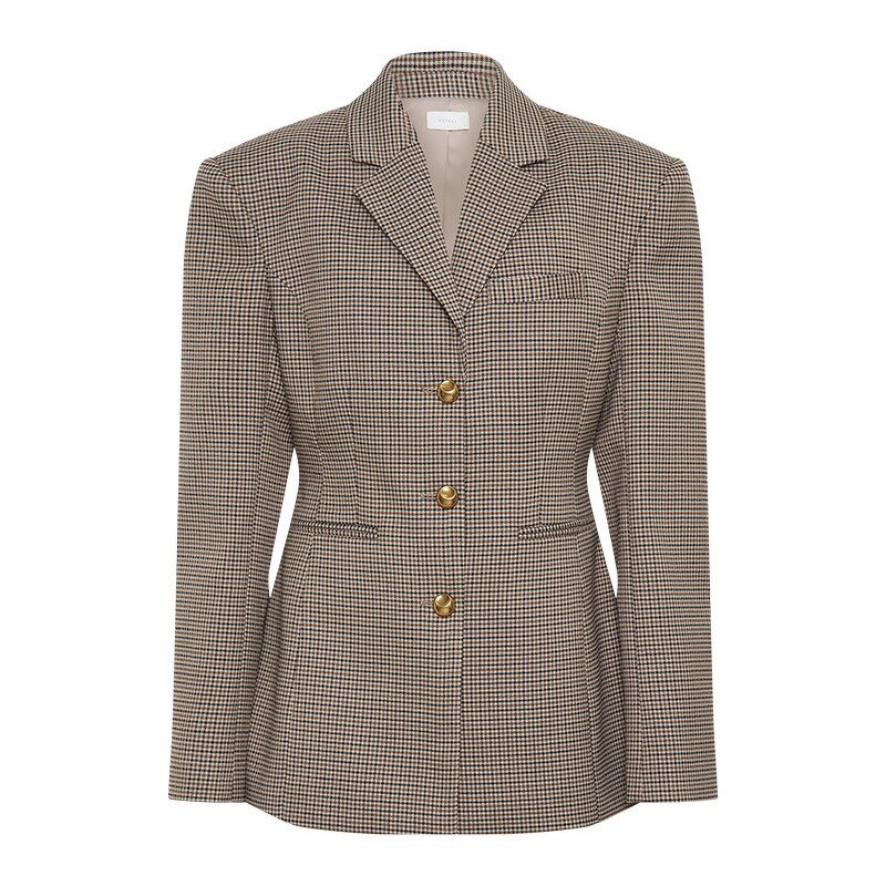 Women's Suit Supplier - 2025 Spring Slim Fit Elegant Plaid Long Sleeve