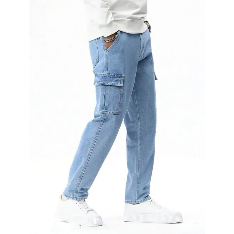 Denim Jeans Factory - Men Cargo Oversize Button Waist Outdoor Slim
