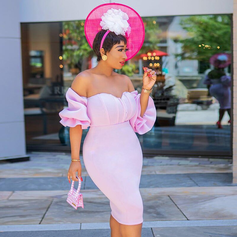 Evening Dress Supplier - Stretch Vintage Floral Puff Elegant Plus Size