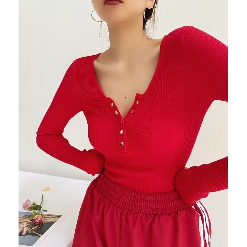 Women's Bodysuit Supplier - Long Sleeve Knitted Hot Girl Elastic Slimming